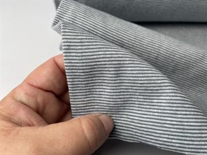 Rib - smalle striber i blågrå/offwhite